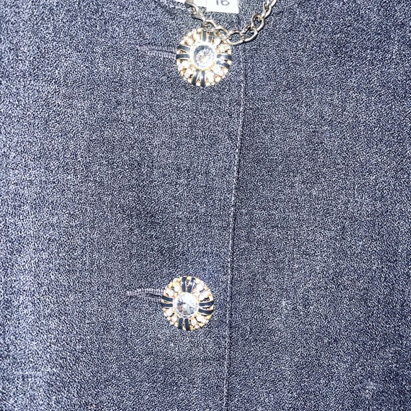 Lily & Taylor Women's Black Blazer with Fox Fur Cuffs - Picture 3 of 11